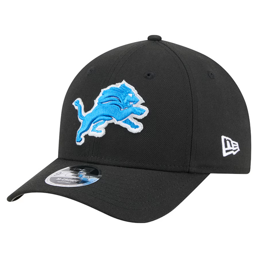 DETROIT LIONS TEAM COLLECTION 9FORTY M-CROWN SNAPBACK ADJUSTABLE HAT - BLACK