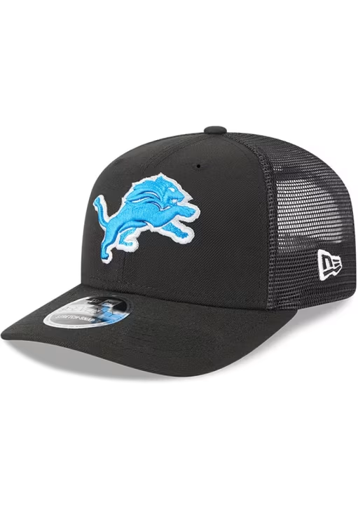 DETROIT LIONS TEAM COLLECTION 9SEVENTY STRETCH SNAP ADJUSTABLE HAT - BLACK