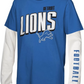 DETROIT LIONS YOUTH THE MIX COMBO 3 IN 1 T-SHIRT - POWDER BLUE/WHITE