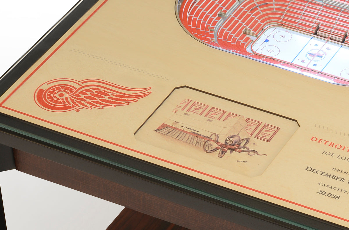 DETROIT RED WINGS 25 LAYER 3D STADIUM LIGHTED END TABLE