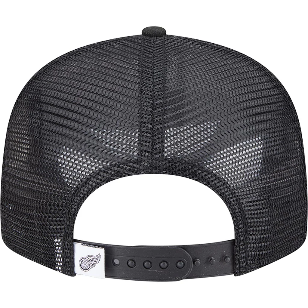 DETROIT RED WINGS EVERGREEN TRUCKER 9FIFTY SNAPBACK HAT - BLACK/WHITE