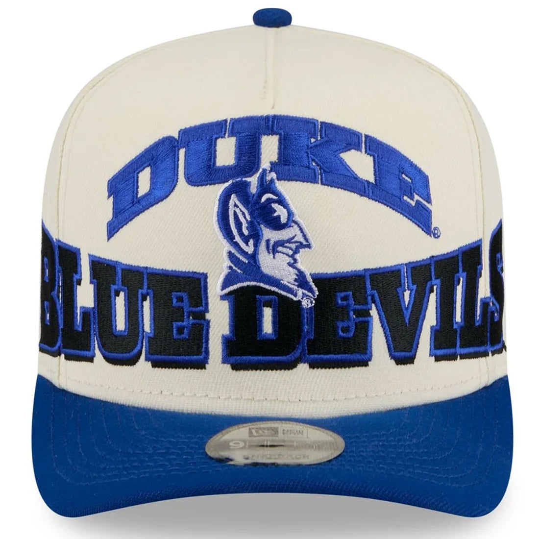 DUKE BLUE DEVILS MARCH MADNESS 9FIFTY A-FRAME SNAPBACK HAT - CHROME WHITE/BLUE