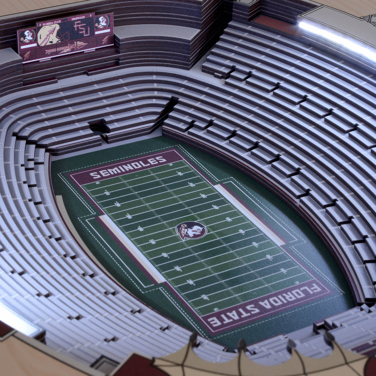 FLORIDA STATE SEMINOLES 25 LAYER 3D STADIUM LIGHTED END TABLE