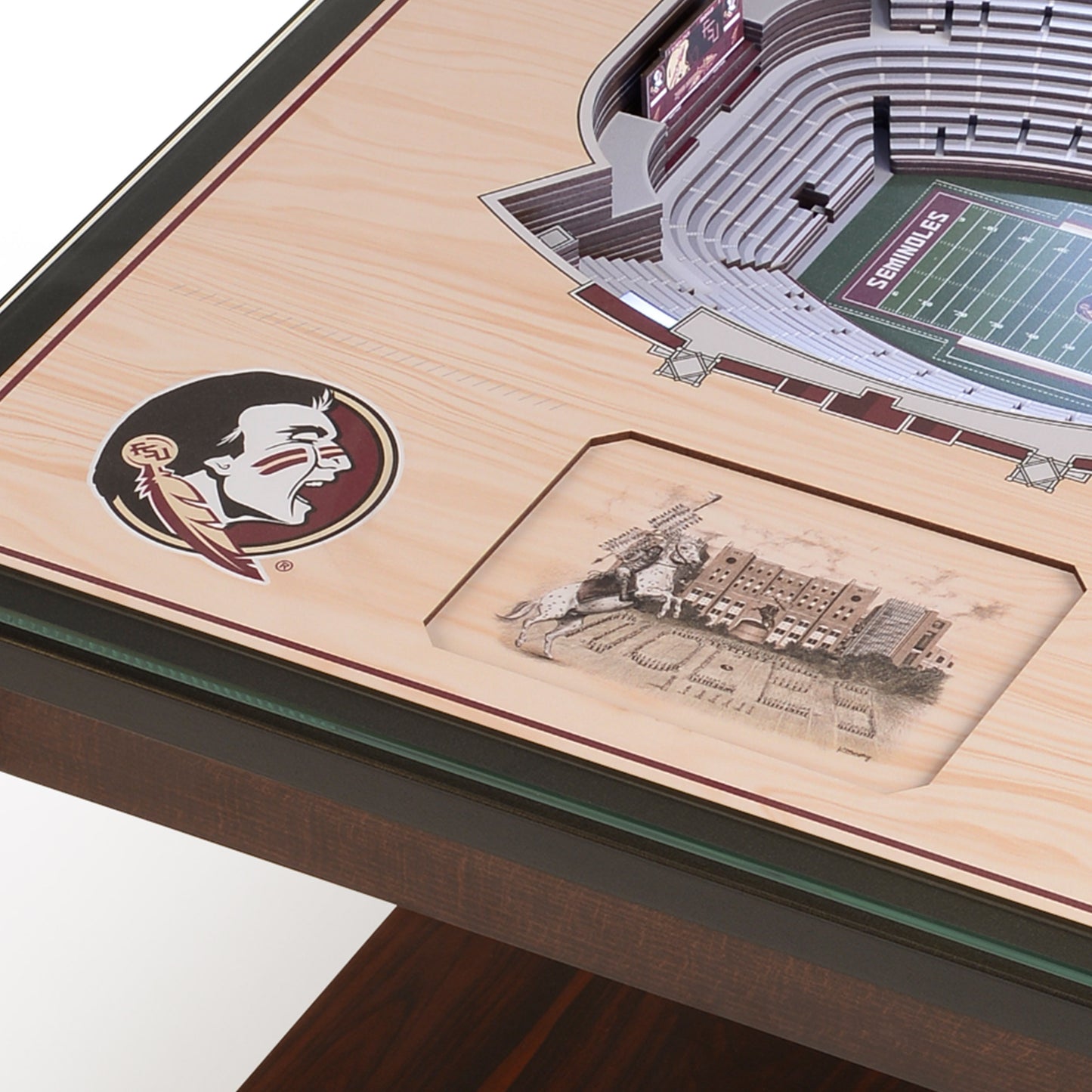 FLORIDA STATE SEMINOLES 25 LAYER 3D STADIUM LIGHTED END TABLE