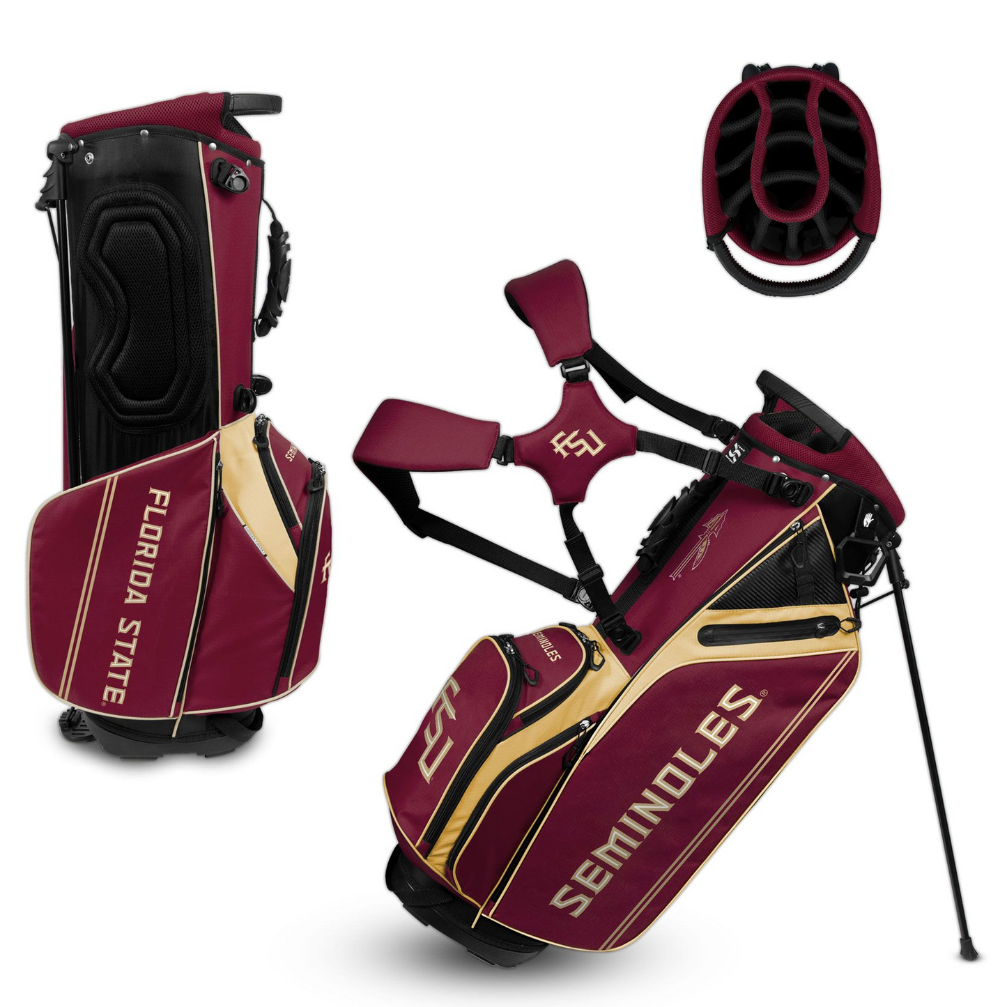 FLORIDA STATE SEMINOLES TEAM EFFORT CADDIE CARRY HYBRID GOLF BAG