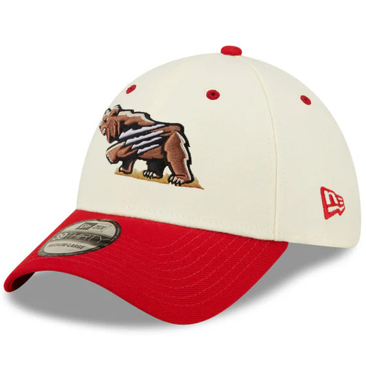 FRESNO GRIZZLIES ONFIELD 39THIRTY FLEX FIT HAT - CHROME WHITE/RED