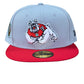FRESNO STATE BULLDOGS 2-TONE BASIC LOGO 59FIFTY FITTED HAT - GRAY/SCARLET
