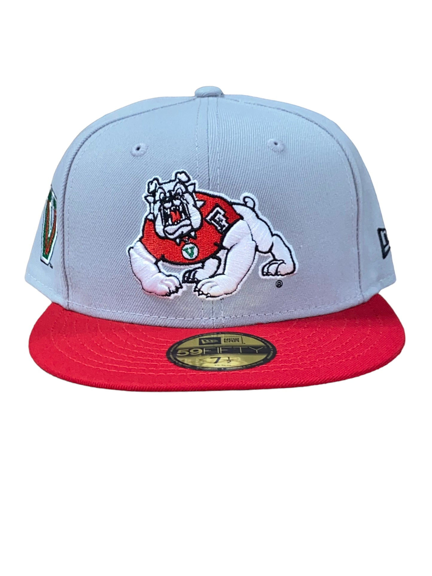 FRESNO STATE BULLDOGS 2-TONE BASIC LOGO 59FIFTY FITTED HAT - GRAY/SCARLET