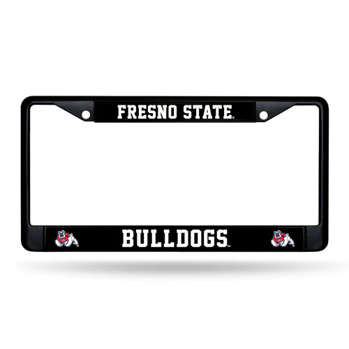 FRESNO STATE BULLDOGS BLACK CHROME METAL LICENSE PLATE FRAME