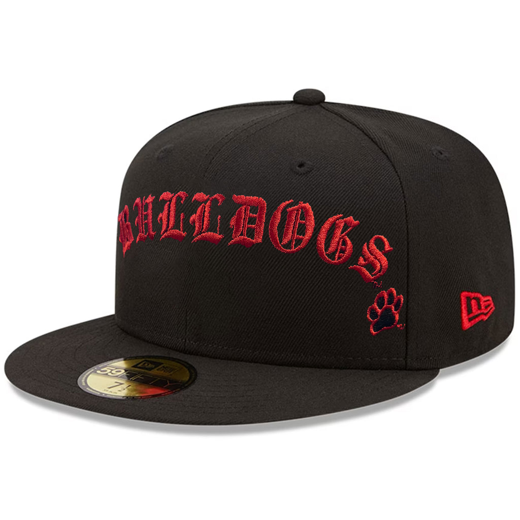 FRESNO STATE BULLDOGS GOTHIC 59FIFTY FITTED HAT- BLACK