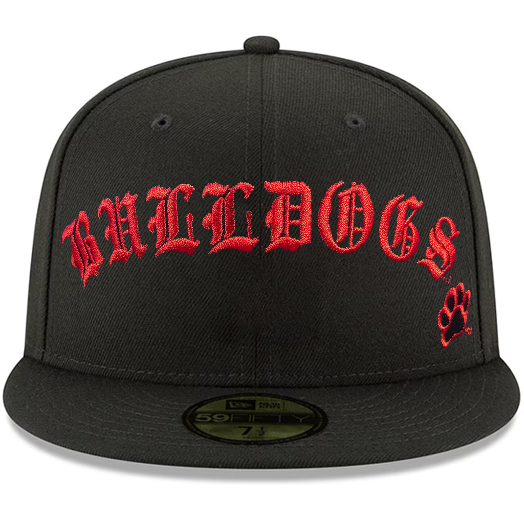 FRESNO STATE BULLDOGS GOTHIC 59FIFTY FITTED HAT- BLACK