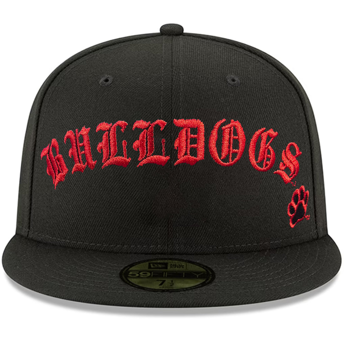 FRESNO STATE BULLDOGS GOTHIC 59FIFTY FITTED HAT- BLACK