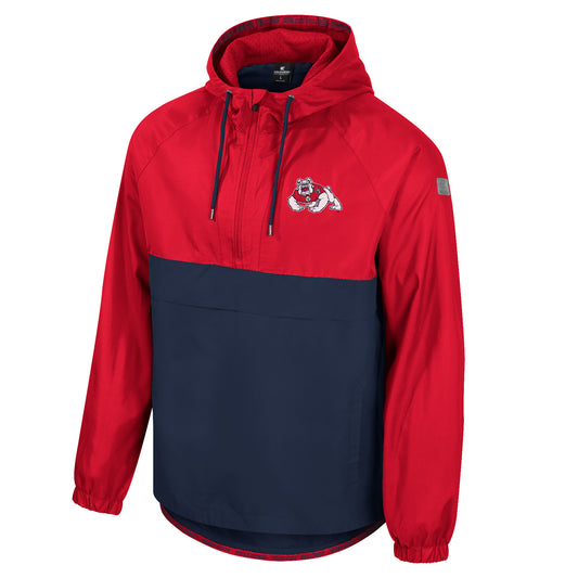 FRESNO STATE BULLDOGS MEN'S 1/2 ZIP ANORAK PULLOVER WINDBREAKER