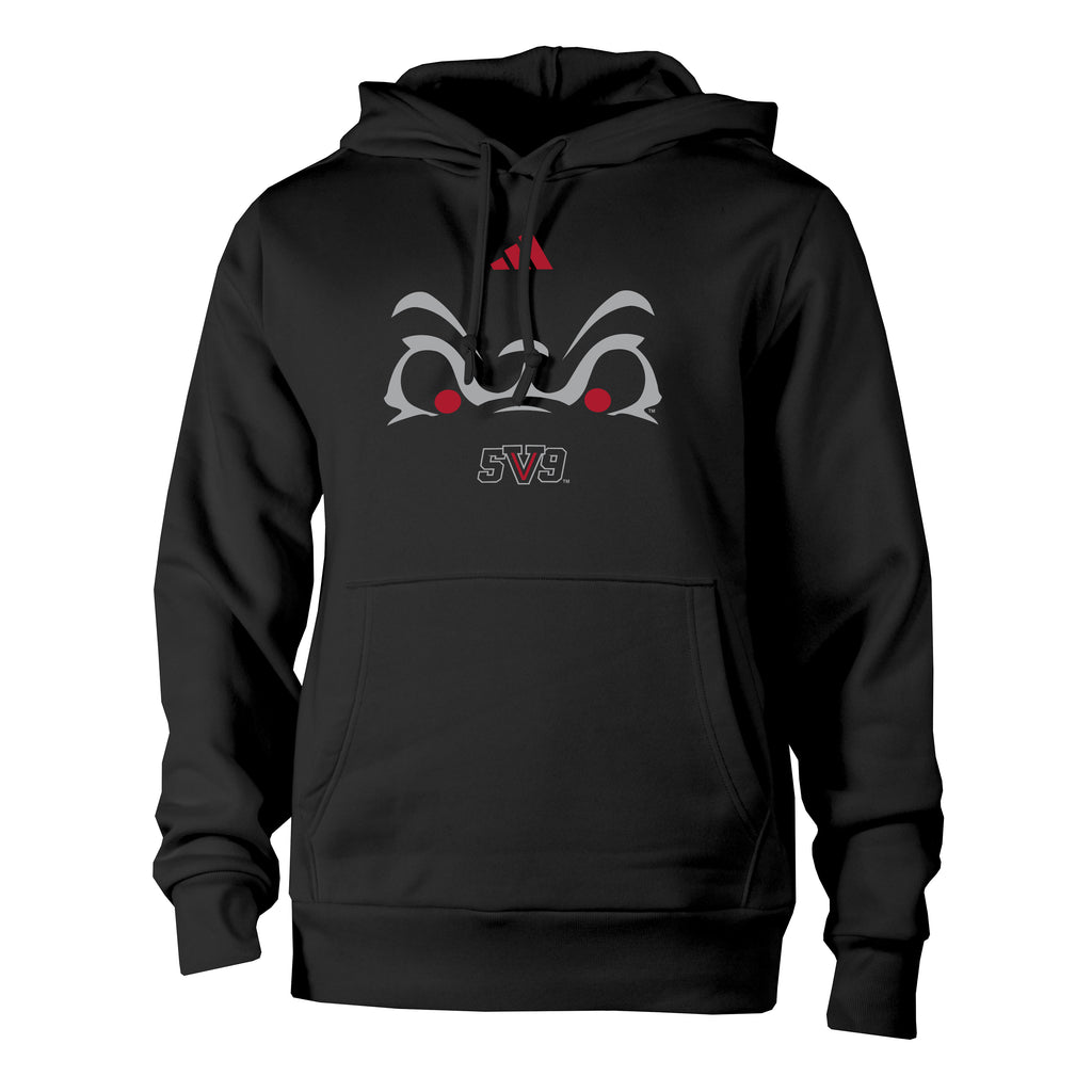 FRESNO STATE BULLDOGS MEN'S ADIDAS BLACKOUT PULLOVER HOODED SWEATSHIRT - BLACK