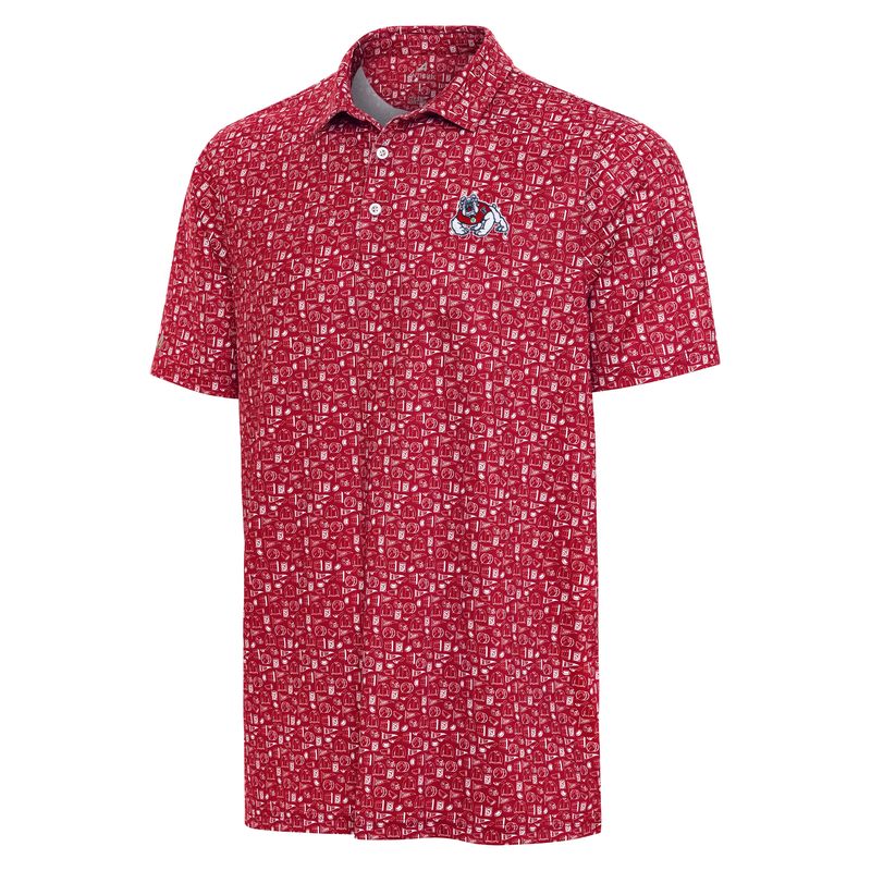 FRESNO STATE BULLDOGS MEN'S ANTIGUA UNIVERSITY POLO - RED