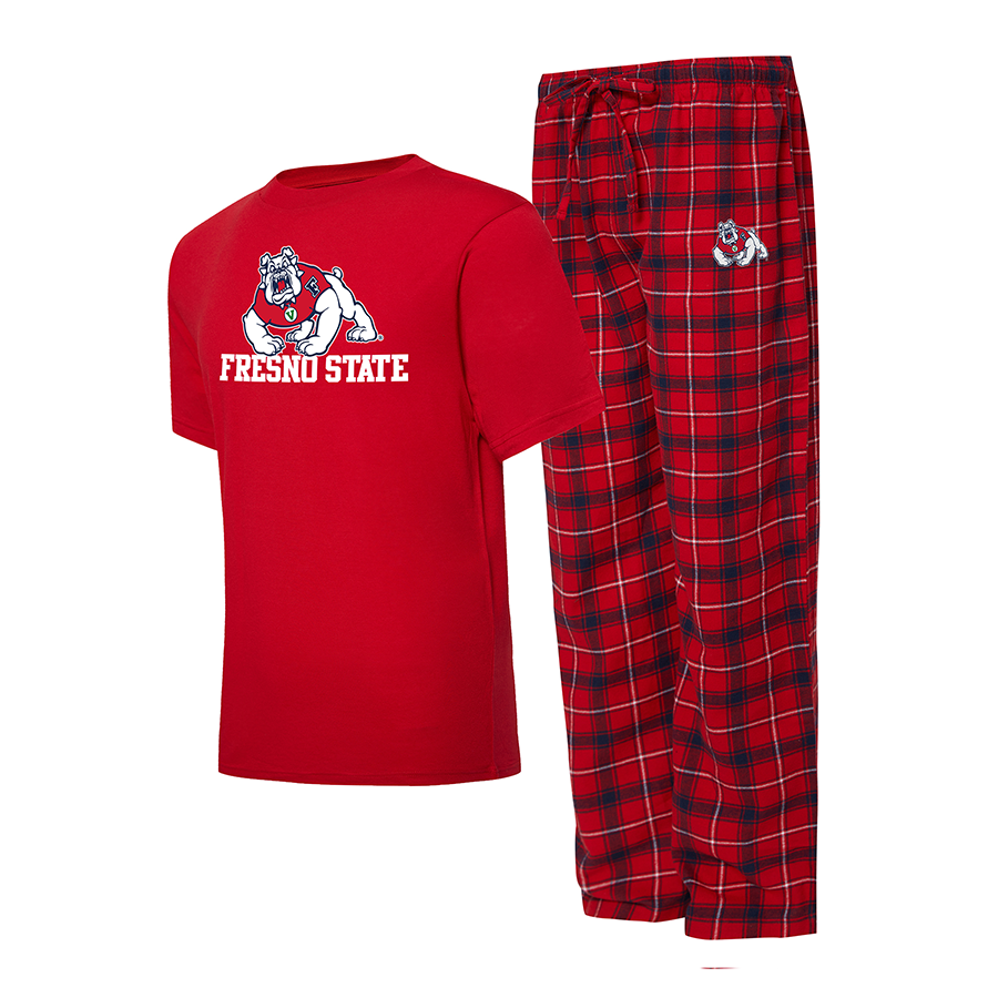 FRESNO STATE BULLDOGS MEN'S ARTIC T-SHIRT & FLANNEL PANT SET