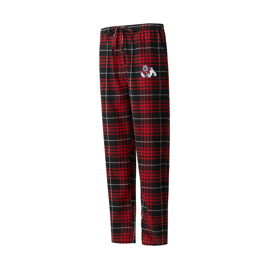FRESNO STATE BULLDOGS MEN'S CONCORD FLANNEL PANTS - BLACK/RED