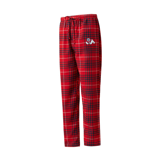FRESNO STATE BULLDOGS MEN'S CONCORD FLANNEL PANTS - RED/BLACK