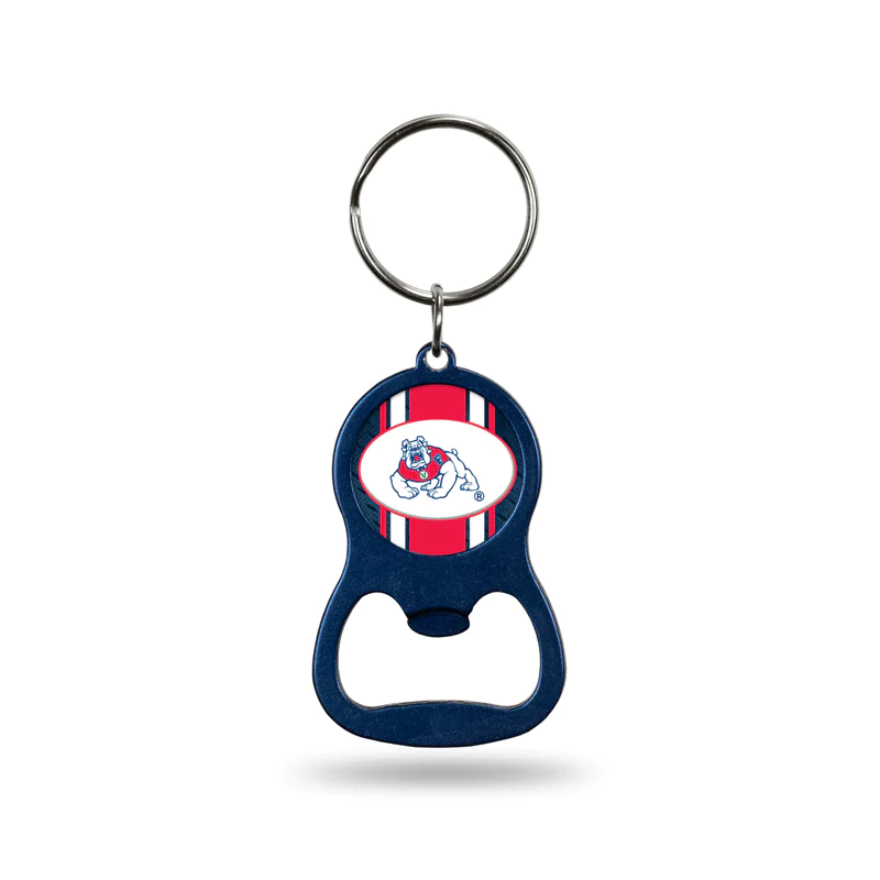 FRESNO STATE BULLDOGS METAL KEYCHAIN BOTTLE OPENER WITH KEYRING - NAVY