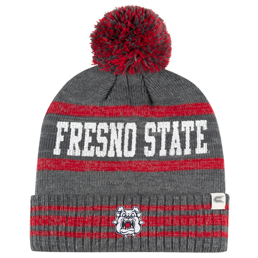 FRESNO STATE BULLDOGS NEVER STOP POM KNIT BEANIE