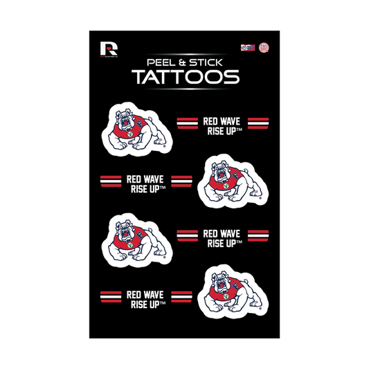 FRESNO STATE BULLDOGS PEEL & STICK TEMPORARY FACE TATTOOS AND EYE BLACK