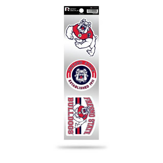 FRESNO STATE BULLDOGS TRIPLE SPIRIT DECAL SET