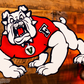 FRESNO STATE BULLDOGS "VICTOR E. BULLDOG" MASCOT 3D METAL WALL ART - 23.25" X 17"