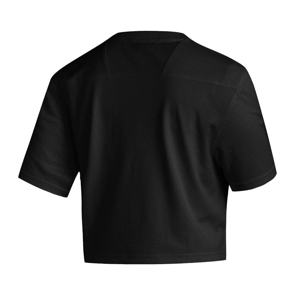 FRESNO STATE BULLDOGS WOMEN'S ADIDAS 2026 BLACK OUT GAME CROP JERSEY - BLACK