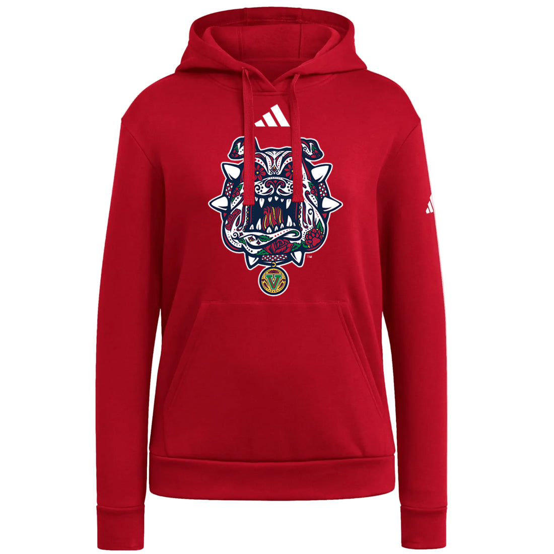 FRESNO STATE BULLDOGS WOMEN'S ADIDAS HERITAGE GAME FLEECE PULLOVER HOODED SWEATSHIRT - RED