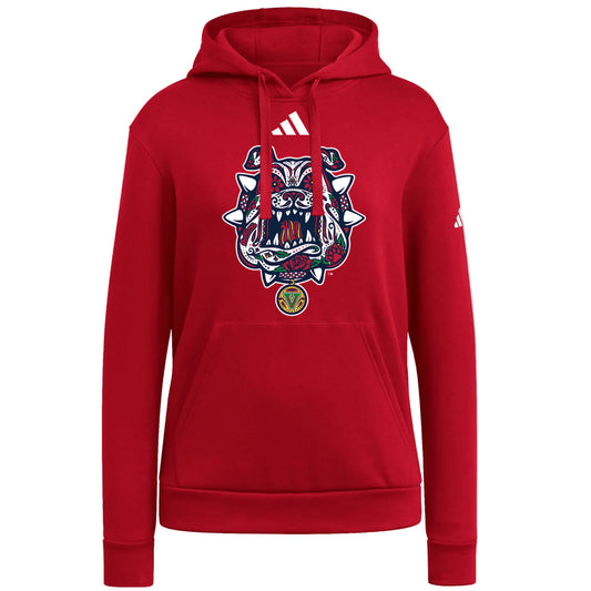 FRESNO STATE BULLDOGS WOMEN'S ADIDAS HERITAGE GAME FLEECE PULLOVER HOODED SWEATSHIRT - RED