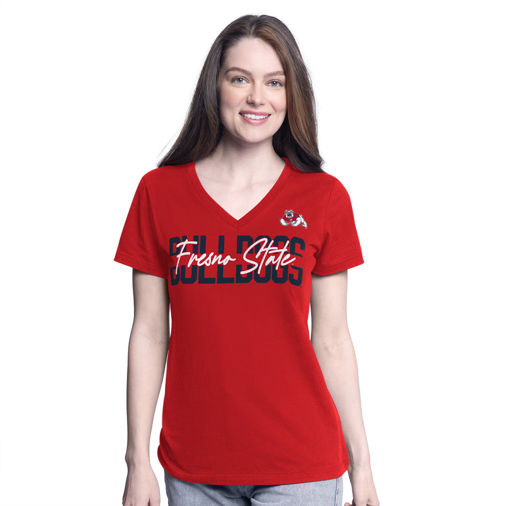 FRESNO STATE BULLDOGS WOMEN'S BATTER UP T-SHIRT - RED