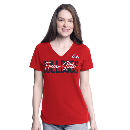 FRESNO STATE BULLDOGS WOMEN'S BATTER UP T-SHIRT - RED