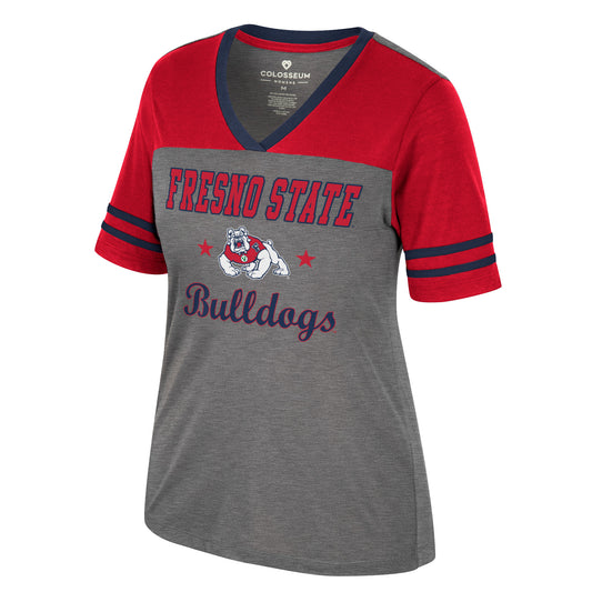 FRESNO STATE BULLDOGS WOMEN'S BE THE CROWN V-NECK T-SHIRT