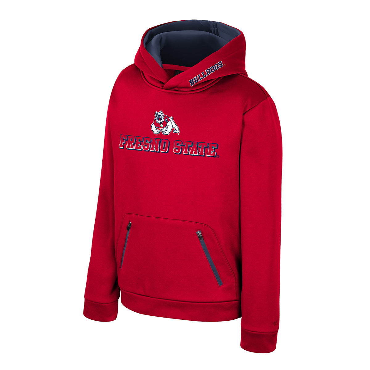 FRESNO STATE BULLDOGS YOUTH FIN POLY PULLOVER HOODED SWEATSHIRT - RED