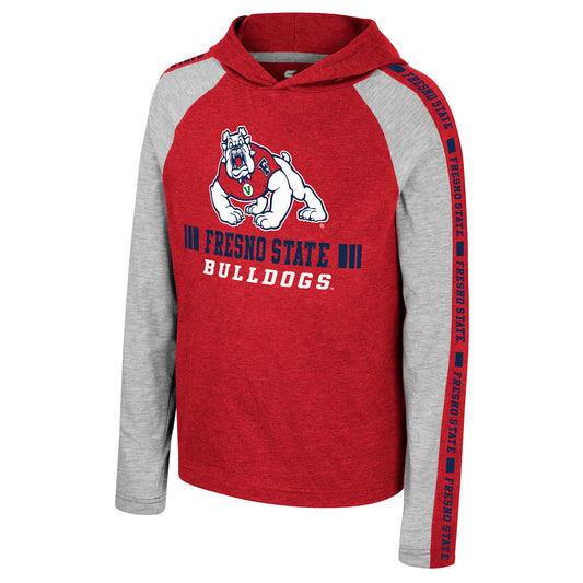 FRESNO STATE BULLDOGS YOUTH LONGSLEEVE NED HOODED T-SHIRT