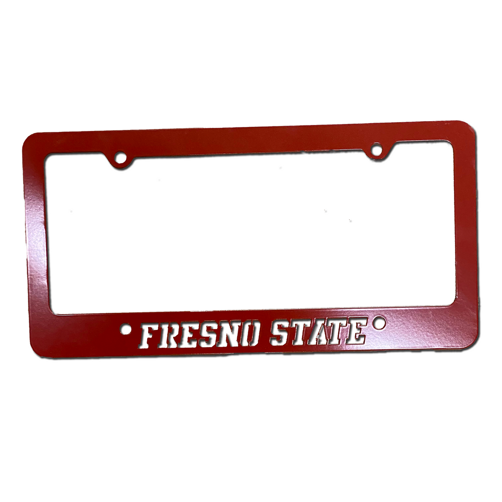MARCO PARA MATRÍCULA DE 2 PIEZAS DE BULLDOGS DEL ESTADO DE FRESNO - ROJO