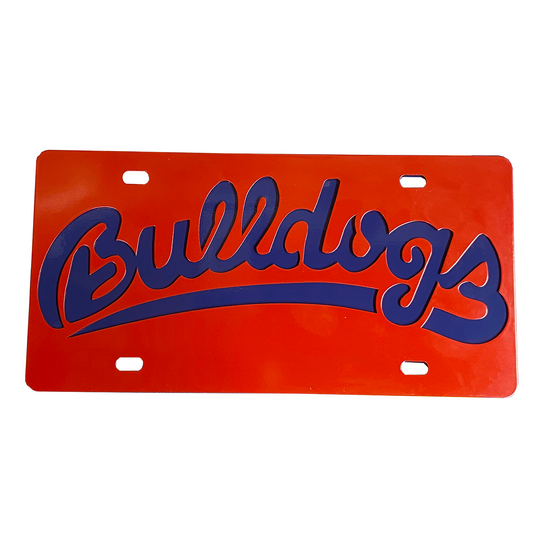 FRESNO STATE BULLDOGS 2PC. LICENSE PLATE TAG - RED