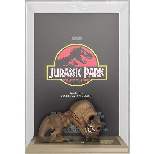 FUNKO POP! JURASSIC PARK - TYRANNOSAURUS REX AND VELOCIRAPTOR VINYL FIGURE MOVIE POSTER WITH CASE