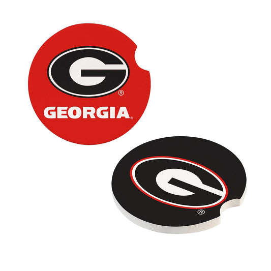 GEORGIA BULLDOGS 2-PIECE CAR COASTER SET
