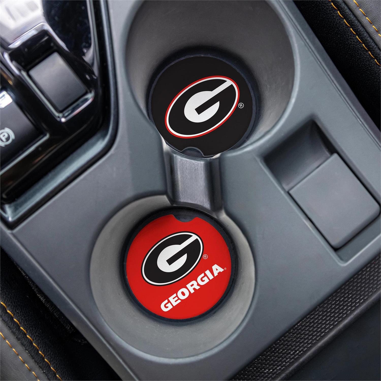 GEORGIA BULLDOGS 2-PIECE CAR COASTER SET