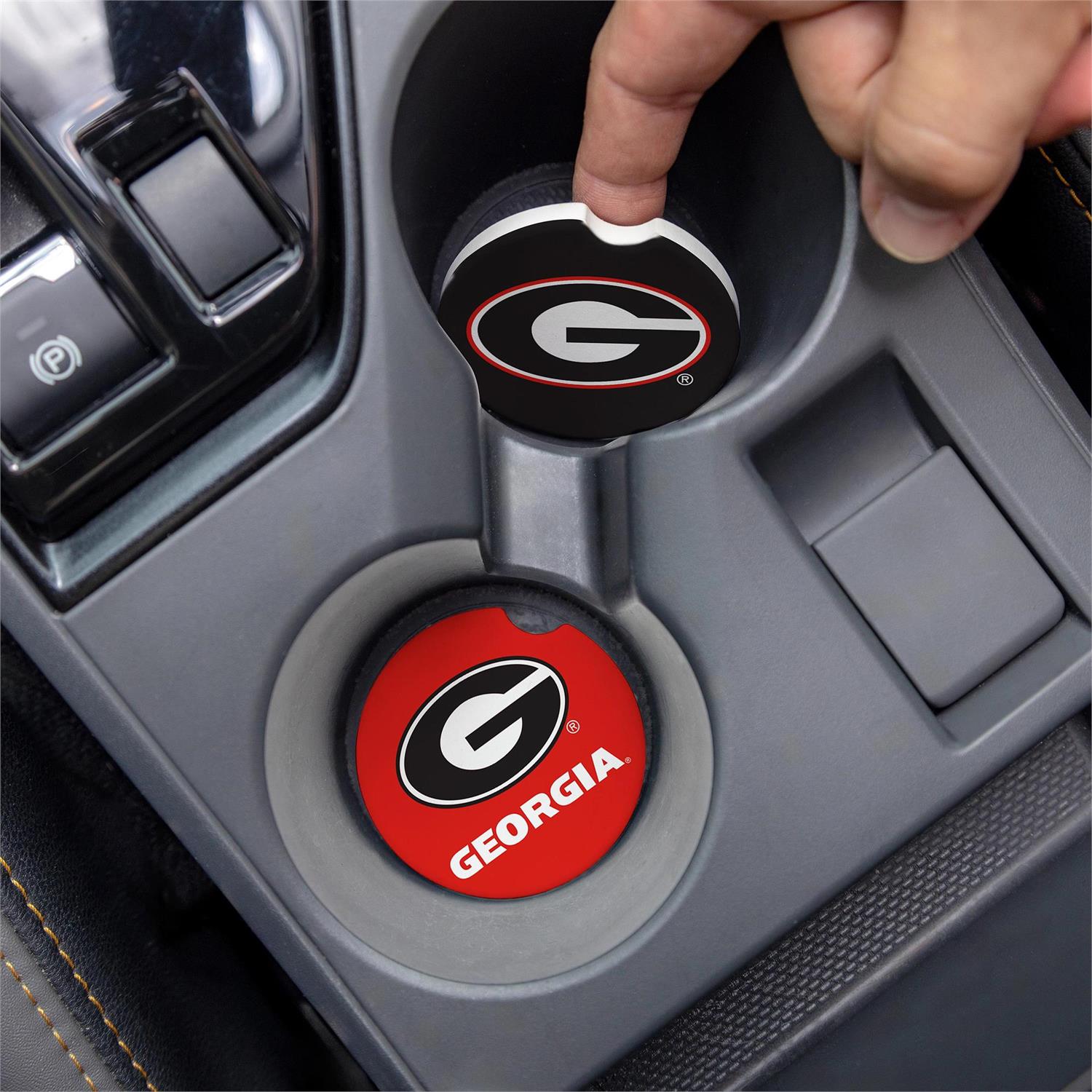 GEORGIA BULLDOGS 2-PIECE CAR COASTER SET