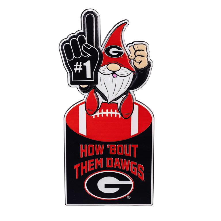 GEORGIA BULLDOGS GNOME METAL 10" x 30" OUTDOOR SIGN