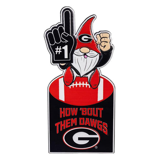 GEORGIA BULLDOGS GNOME METAL 10" x 30" OUTDOOR SIGN