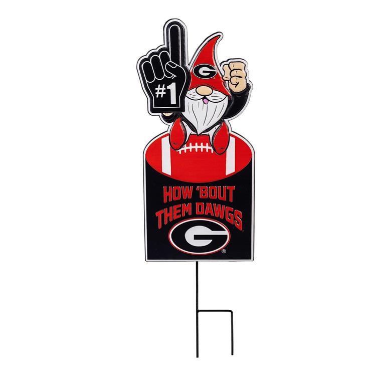 GEORGIA BULLDOGS GNOME METAL 10" x 30" OUTDOOR SIGN