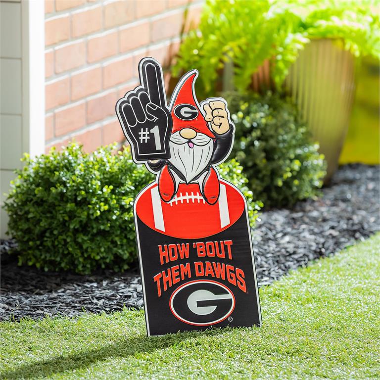 GEORGIA BULLDOGS GNOME METAL 10" x 30" OUTDOOR SIGN