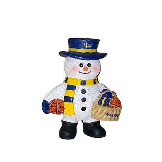 GOLDEN STATE WARRIORS BASKET SNOWMAN ORNAMENT