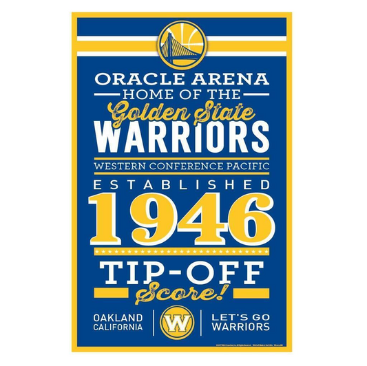 GOLDEN STATE WARRIORS HOME WORDAGE 11X17 WALL SIGN