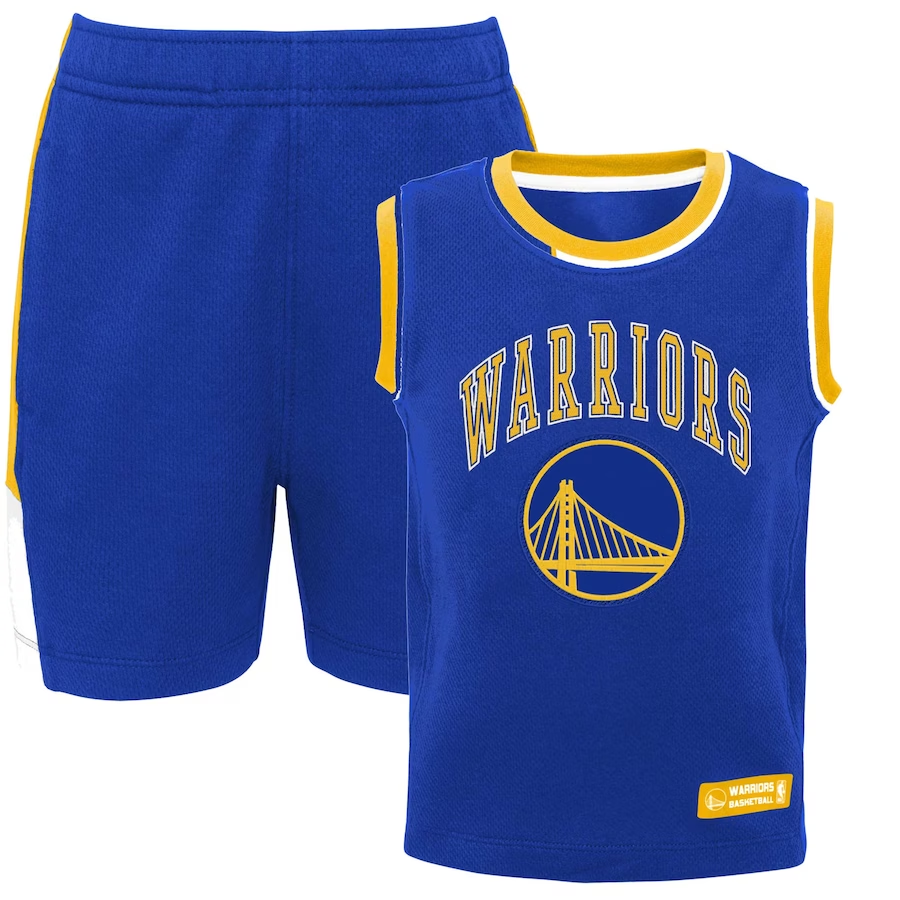 GOLDEN STATE WARRIORS KIDS ZONE DEFENSE TANK & SHORT SET