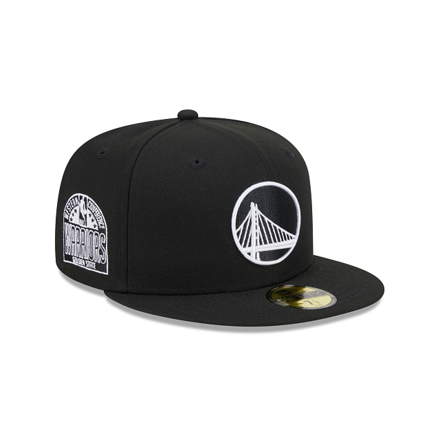 GOLDEN STATE WARRIORS SIDEPATCH WESTERN CONFERENCE 59FIFTY FITTED HAT - BLACK/ WHITE