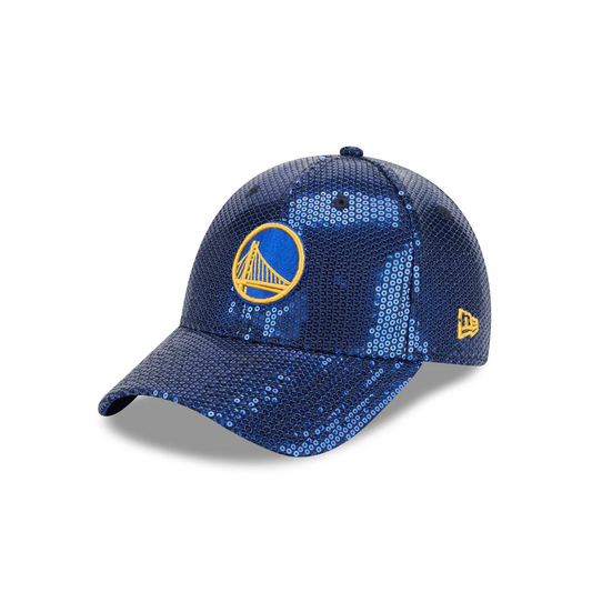 GOLDEN STATE WARRIORS WOMEN'S SEQUIN 9FORTY ADJUSTABLE HAT - BLUE